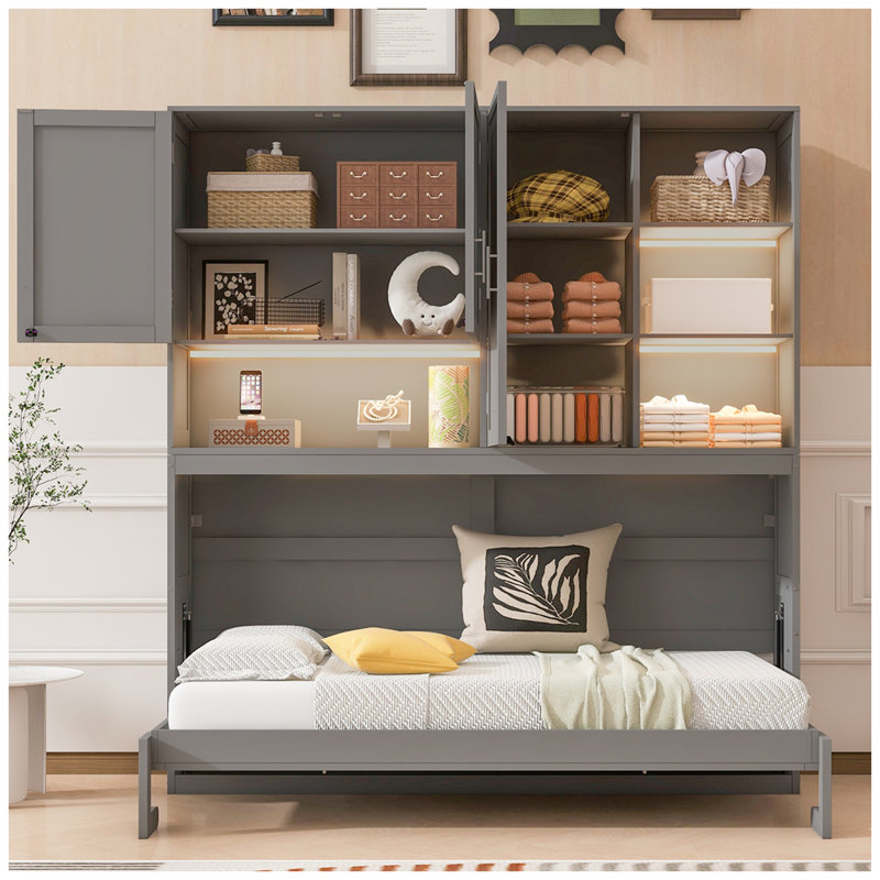 Lit escamotable Modern, Gris