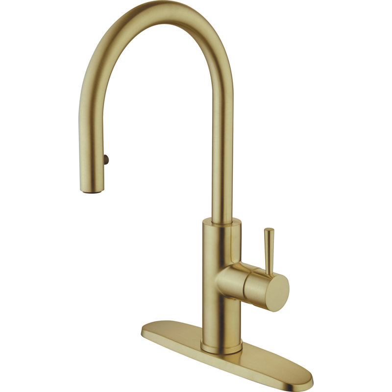 CMI Casmir Pull Down Kitchen Faucet, Matte Gold