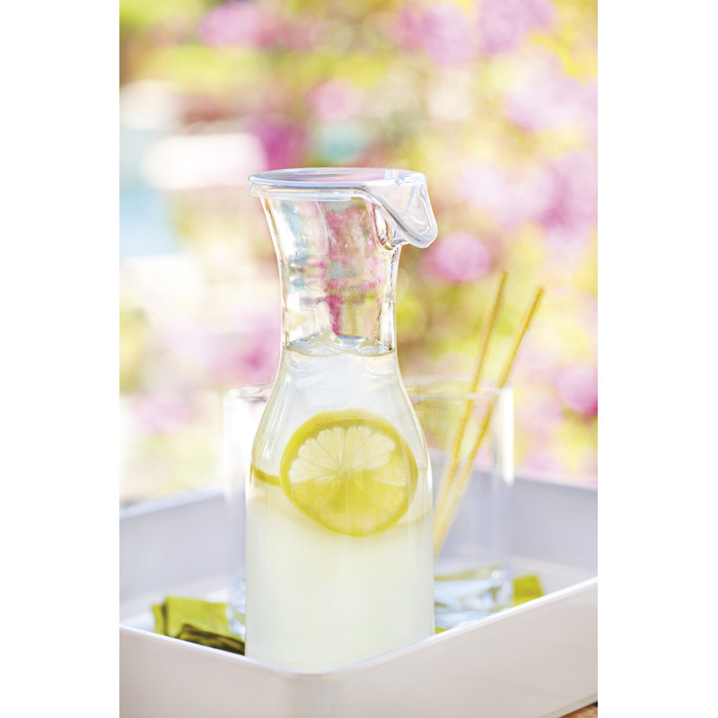 GET BW-1050-PC-CL Plastic Juice / Beverage Decanter Jars with Lids, Clear , 16 oz