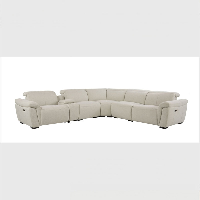 Canapé modulaire beige avec 2 fauteuils inclinables électriques