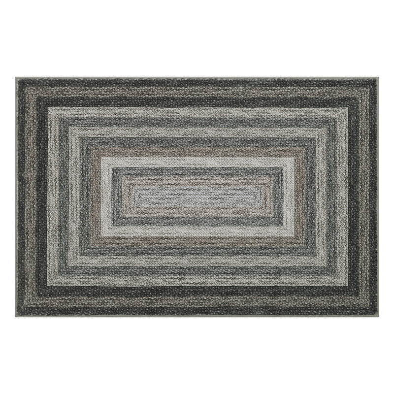 Machine Washable Entryway Rugs Braided Printed Stain Resistant Soft Floor Mat Non-Slip Indoor Farmhouse Throw Carpet for Bathroom
