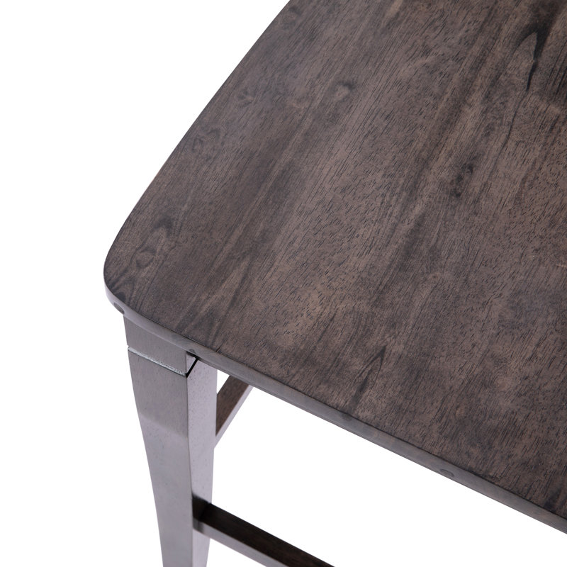 Commercial Grade Solid Wood Modern Farmhouse Cross Back Dining Stool with Footrest, Counter Stool (24" Seat Height)