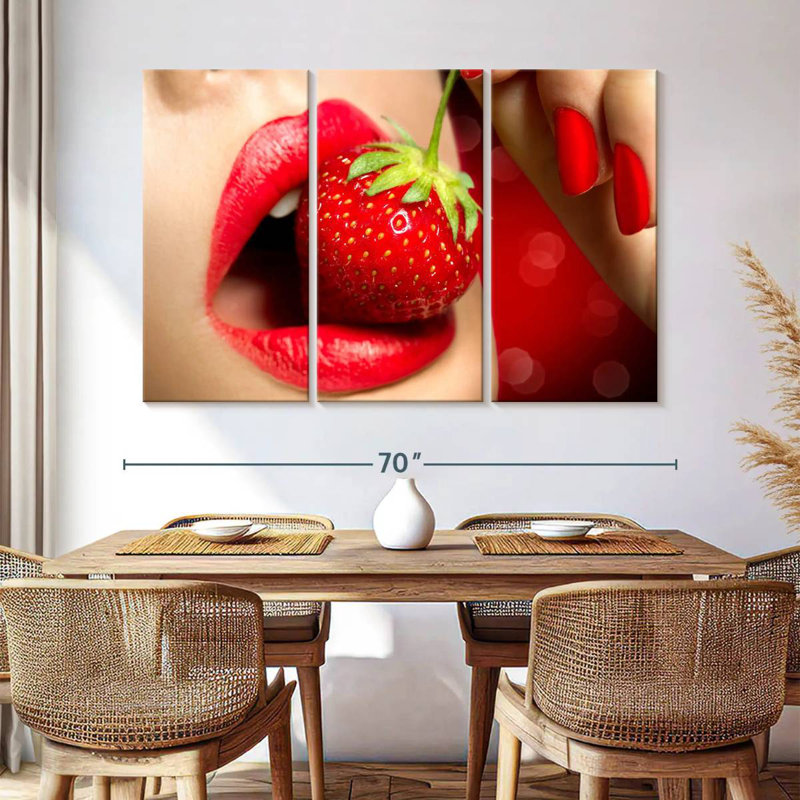 Yarlin Strawberry Lips, 42" H x 65" W