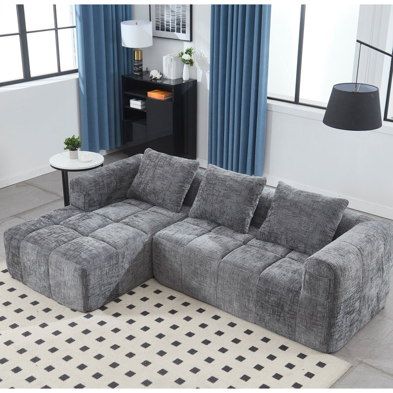 Canapé modulaire 2 pièces Boneless, Gris chenille