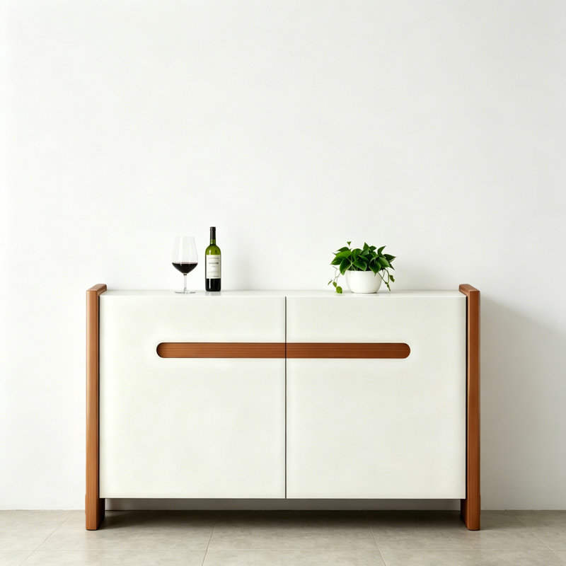 Console moderne minimaliste moderne, H 35,43 po x l 39,37 po x P 15,75 po, Blanc