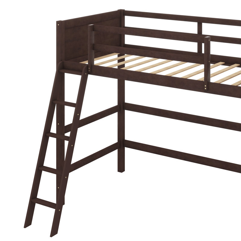 Lit mezzanine simple Jayen, pour enfants, Espresso