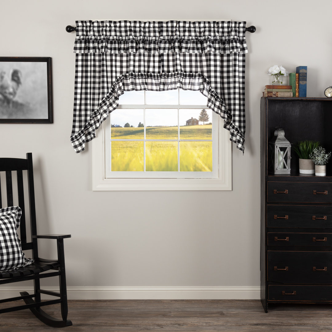 Annie Buffalo Check Cotton Swag 72" Window Valance VHC Brands 