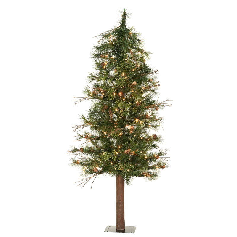 Mixed Country Pine Lighted Pine Christmas Tree, 3'