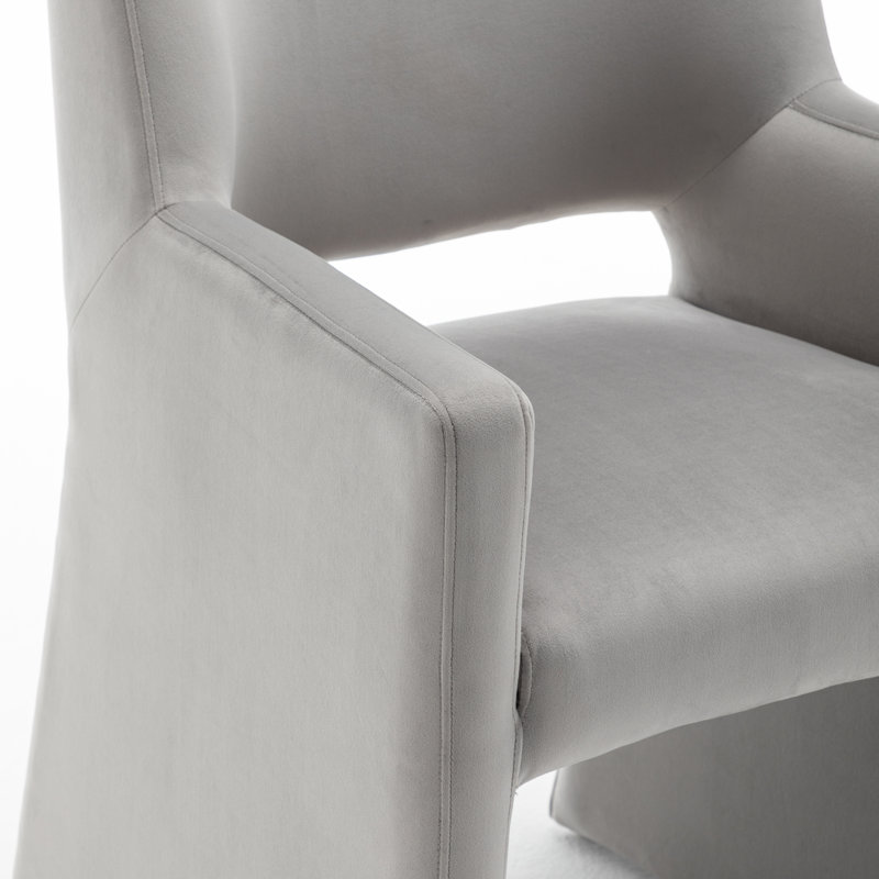 Hambrook Velvet Upholstered Dining Chair, Grey