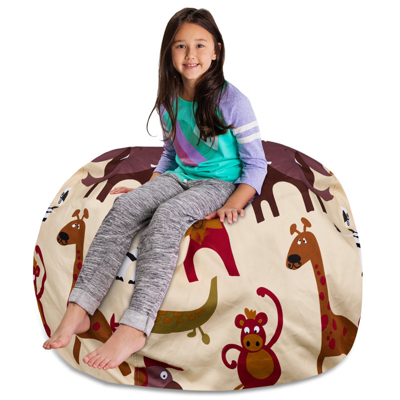 Housse pour fauteuil à billes Kids, Très grand - 48 po, Toile - rayures bleues et blanches