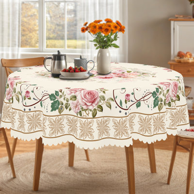 1 nappe rétro à motif floral, décoration d'automne, nappe de décoration de fête d'automne, nappe imprimée, décor de fête de l'Action de grâce, convient pour une utilisation intérieure et extérieure dans les cuisines familiales, les restaurants et les terrasses pendant les vacances, linge de table cadeau