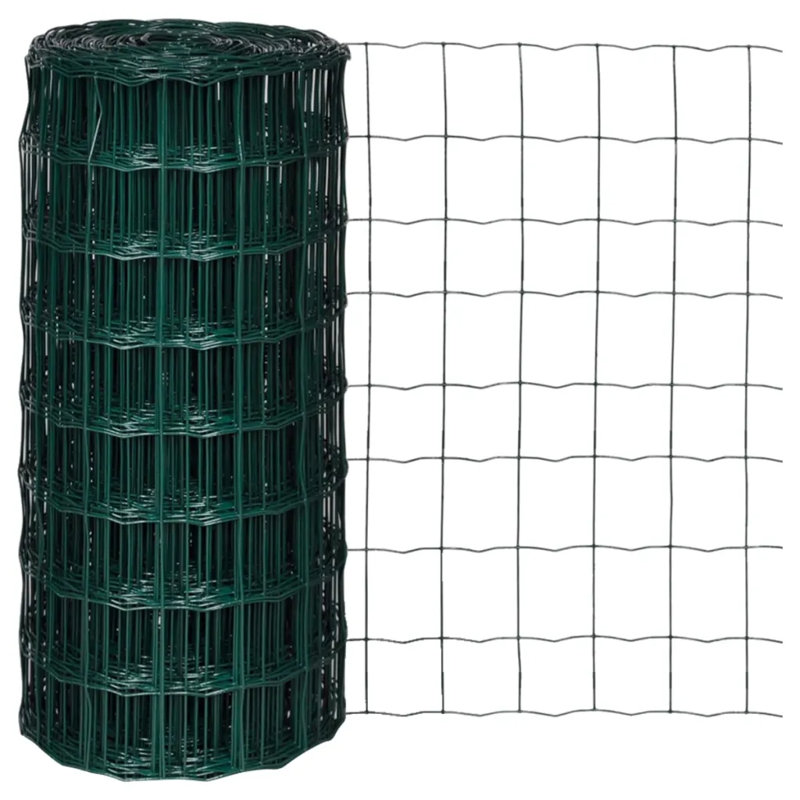 Black-green Metal Wire/Mesh Fence, 120cm H x 2500cm W, Green