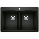 Diamond SILGRANIT 33" L x 22" W Double Bowl Drop-In/Undermount Kitchen Sink