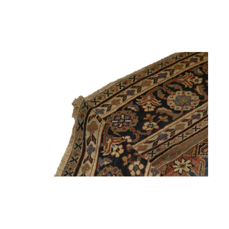 Tapis noir et brun de haute qualité noué à la main
