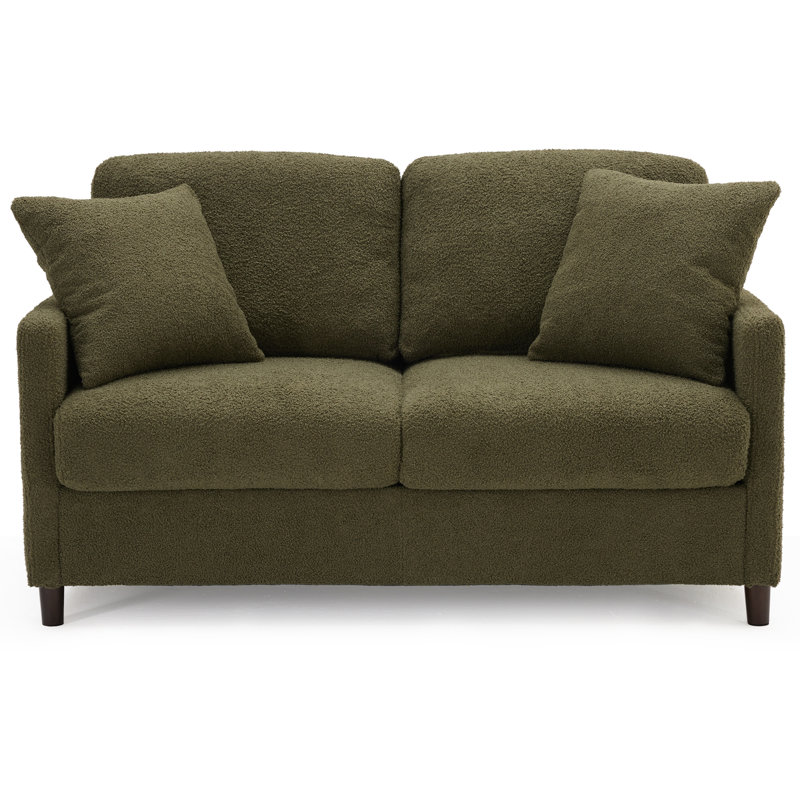 Balaton Vegan 2 Seater Upholstery Sofa with Pillows, Green, Corduroy