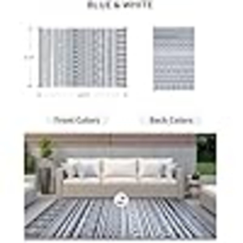 Tapis d'extérieur imperméable à l'eau pour l'extérieur, Rectangle de 5 pi x 8 pi