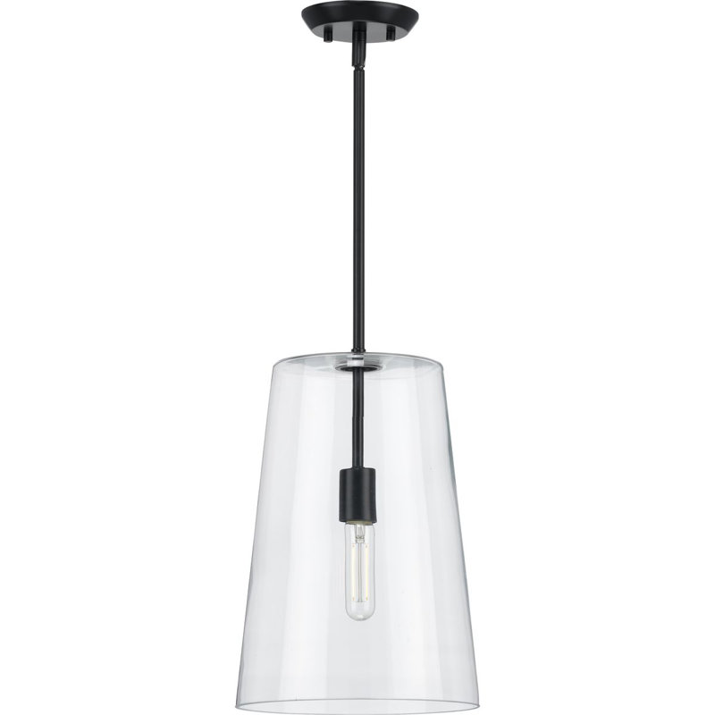 Luminaire suspendu conique à 1 lumière Selena, Noir, H 15,88 po x l 10,5 po x P 10,5 po