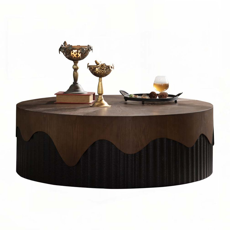 38.97" Round Coffee Table with Pedestal Base, 12.99" H x 38.97" L x 38.97" L