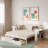 Multifunctional Daybed With Storage Drawer, Open Compartments And Hydraulic Side Table-861926405