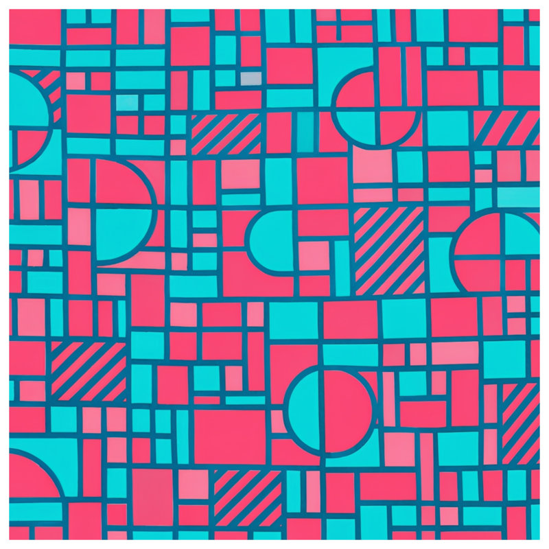 Coussins décoratifs à formes géométriques roses et bleues, 18 x 18 inches