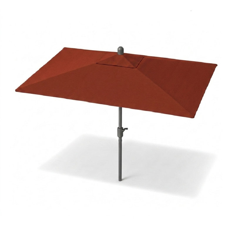 Olivier 116.7'' x 78.7'' Rectangular Market Umbrella, Starring Gray, Canvas Terracotta Sunbrella® Canvas