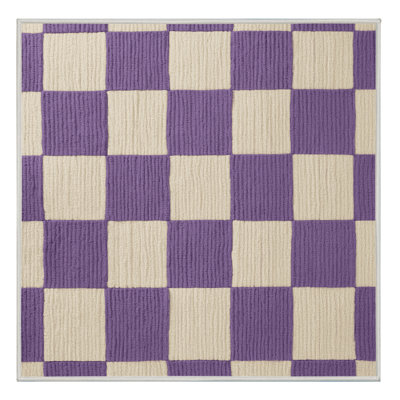 Machine Washable Checkered Beige Area Rug