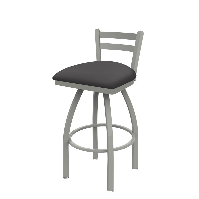 Tabouret de bar et de comptoir 411 Jackie, Vinyle - tempête Canter, Nickel anodisé