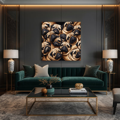 Dogs Pug Brown Canvas Wall Art
