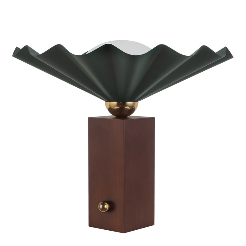 Furrow 14-in Red Table Lamp, Green