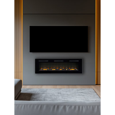 Dimplex Sense Optiflame Media Wall Fire, Black Electric Fireplace With 13 Colour Themes, 50"/ 127.9cm