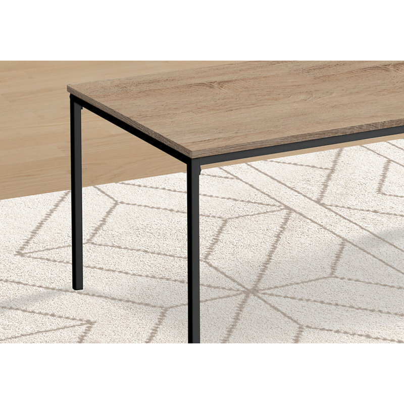 Ensemble de table, ensemble de 3 pièces, café, bout, métal noir, stratifié, contemporain, moderne, Taupe