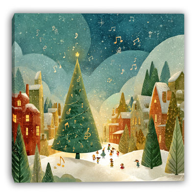 «Carols in the Village», art mural sur toile tendue