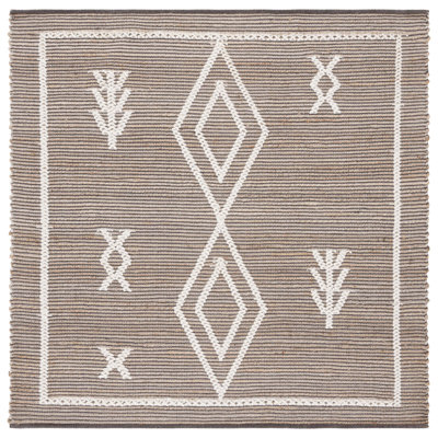 Tapis en jute de laine et coton Ahaan