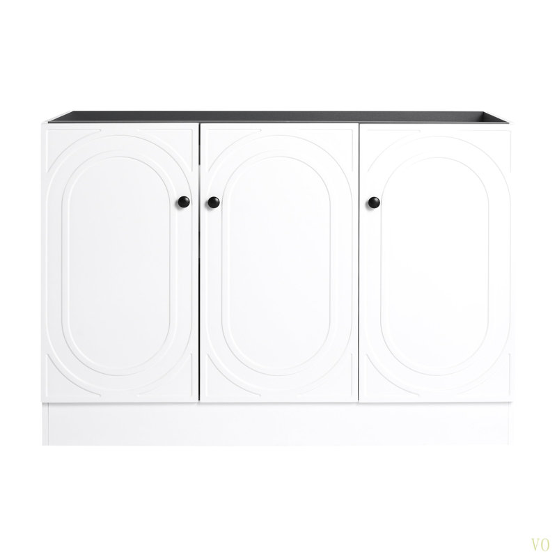 Meuble-lavabo autoportant 48 po avec 3 portes à fermeture en douceur (emballage KD) - Lavabo non compris