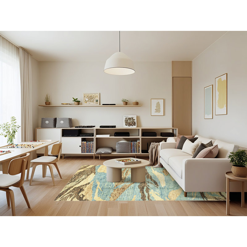 Abstract Indoor Rug, Rectangle 7' x 9'