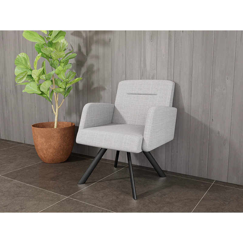 Fauteuil de réception Willow, Noir, Gris chambray