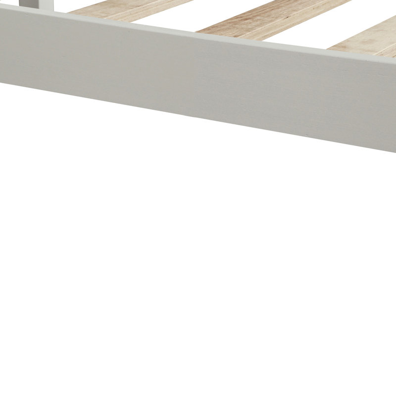 Lit plateforme double avec tête de lit, construction blanche, Full, Blanc