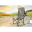 Chaise de réalisateur de camping grise robuste avec table d'appoint pour pique-nique, plage, pêche sur la pelouse