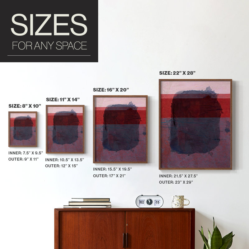 «Souvenir de Rothko I», reproduction encadrée - bois massif, Cadre photo brun simple, H 28 po x l 22 po
