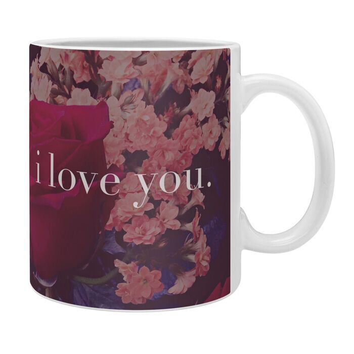 Grande tasse à café floral love