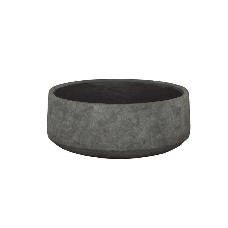 Terracotta Round Pot Natural Finish Dark Gray