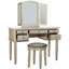Ensemble de meuble-lavabo de chambre à coucher contemporain avec tiroir et tabouret pliable-291570066