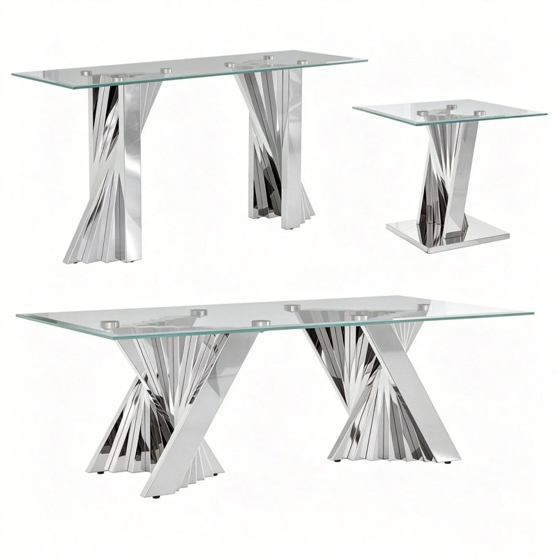 Silver Living Room Table Set Of 3