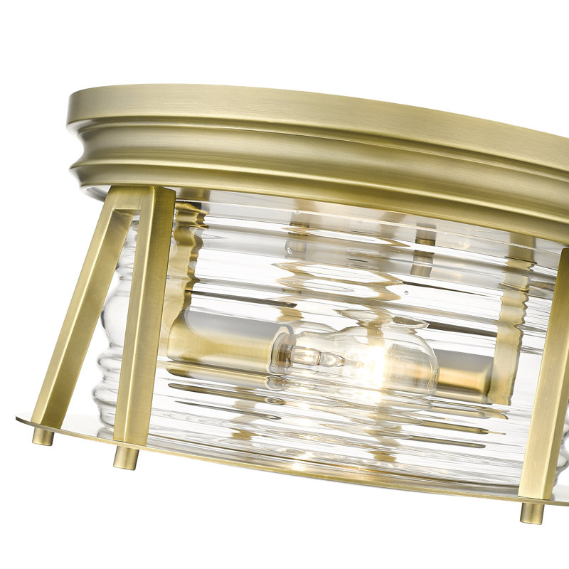 Plafonnier encastré 2 lumières Smithies, Laiton frotté