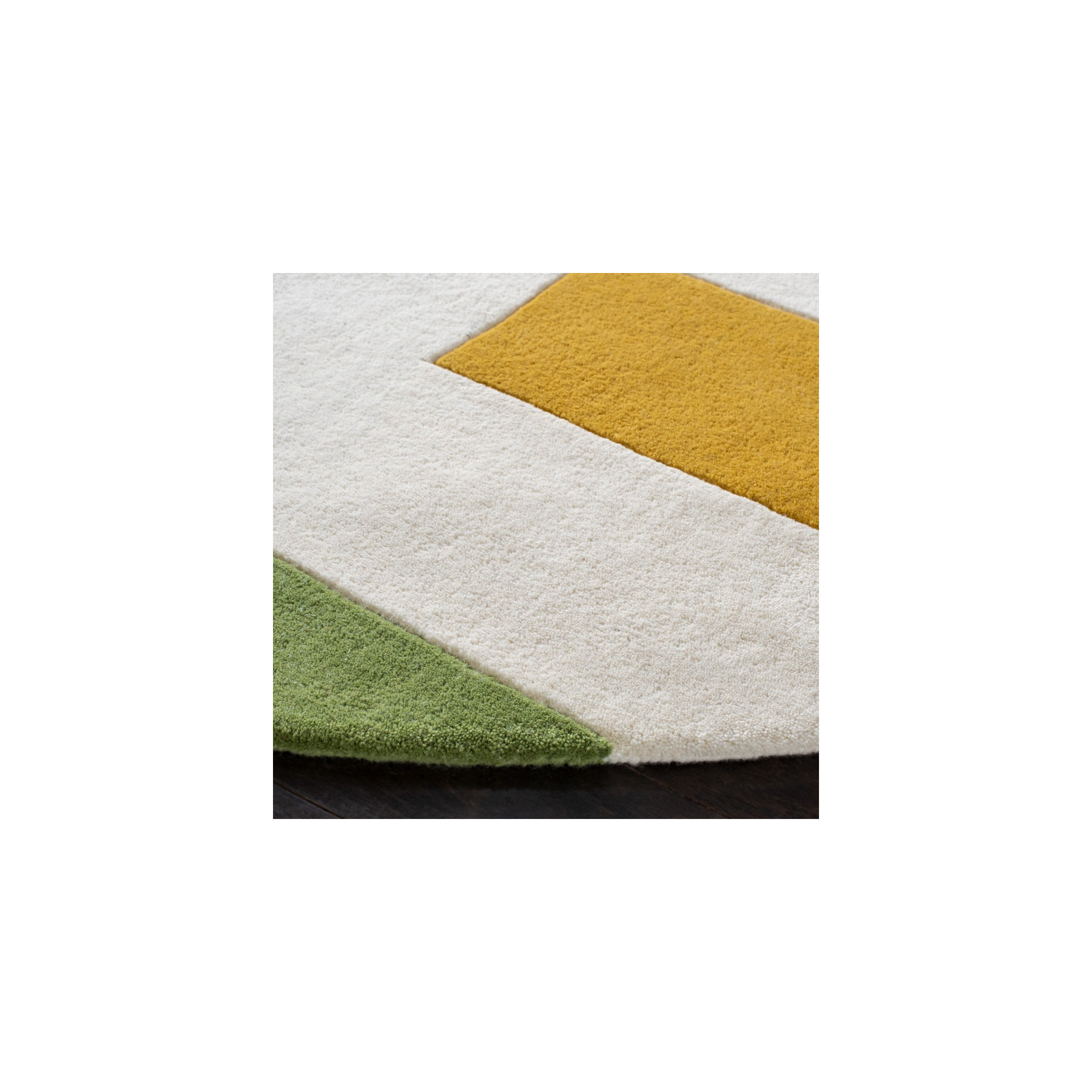 Tripoli Hand Tufted Wool Ivory/Black/Pink Rug, Round 7'