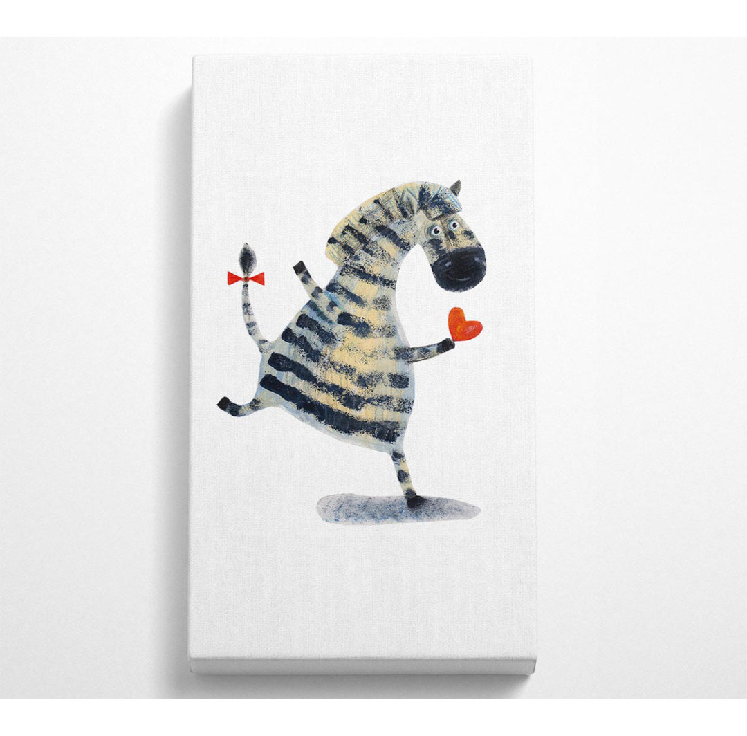 Tänzelndes Zebra Liebe - Leinwand Kunstdrucke