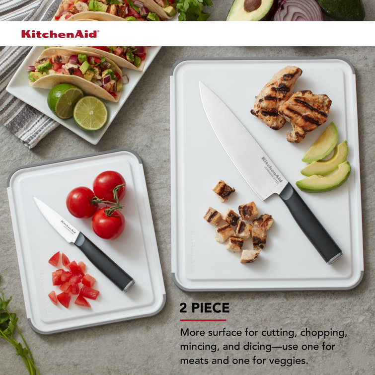  KitchenAid Classic Rubberwood Cutting Board with Perimeter  Trench, Reversible Chopping Board, 8-inch x 10-Inch, Natural : Everything  Else