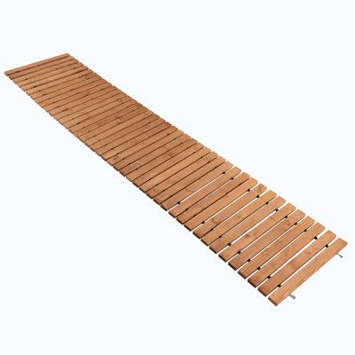 96.5'' x 22" Fir Wood Interlocking Deck Tile in Light Brown