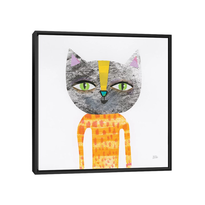 «Cool Cats I», art sur toile, H 18 po x l 18 po x P 1,5 po, Toile avec cadre noir, Pas de tapis