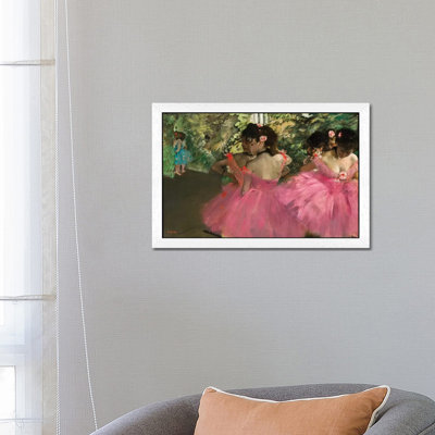 Ballerina In Red by Edgar Degas - Floater Frame Painting on Canvas